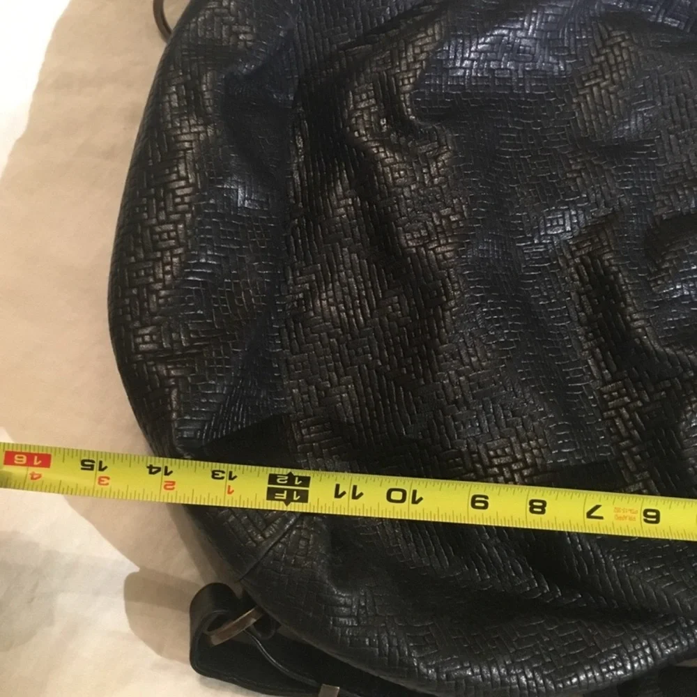 Rough & Tumble convertible leather laptop hobo bag embossed leather custom made - Picture 3 of 5